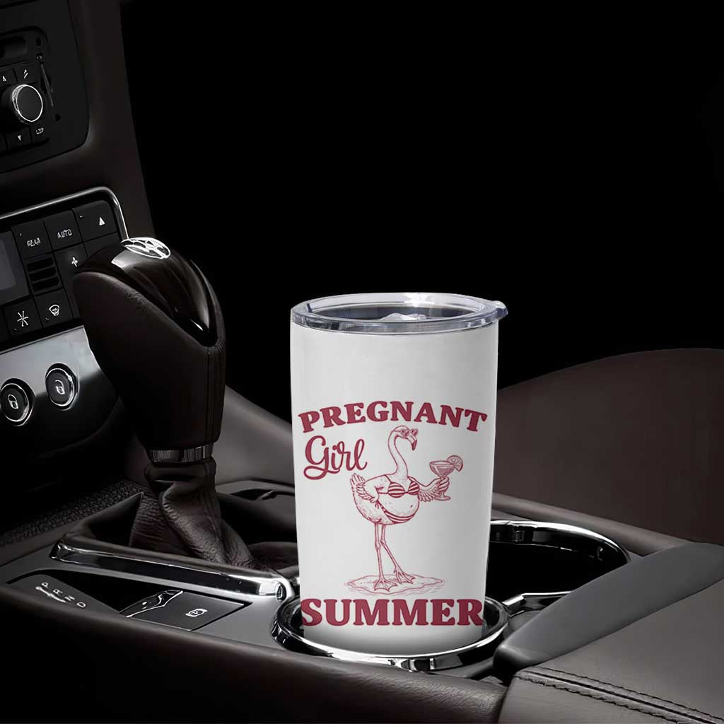 Flamingo Pregnancy Announcement Tumbler Cup Summer Beach Mom To Be Gift