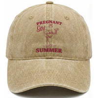Flamingo Pregnancy Announcement Washed Cotton Baseball Cap Summer Beach Mom To Be Gift