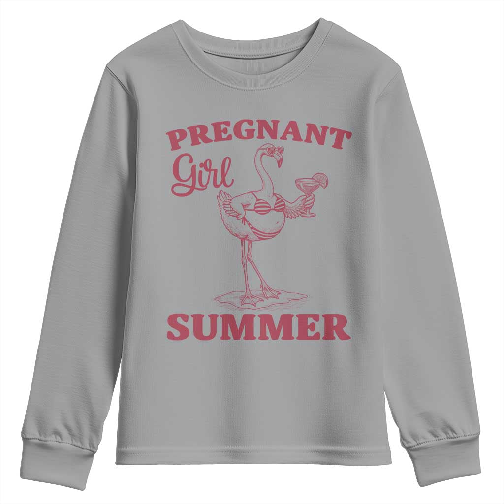 Flamingo Pregnancy Announcement Youth Sweatshirt Summer Beach Mom To Be Gift