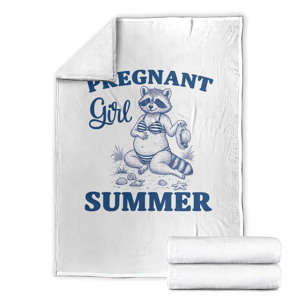 Raccoon Pregnancy Announcement Throw Blanket Summer Beach Mom To Be Gift