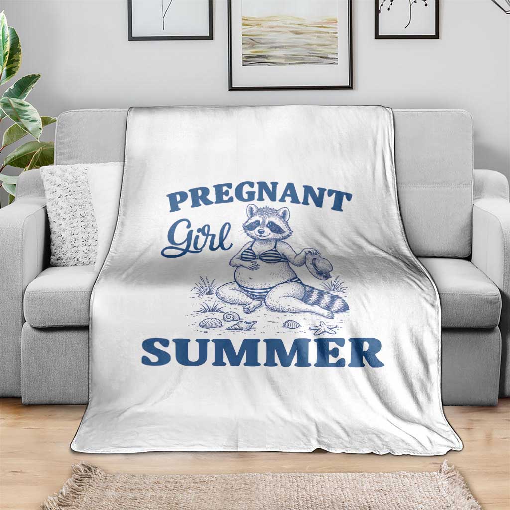 Raccoon Pregnancy Announcement Throw Blanket Summer Beach Mom To Be Gift