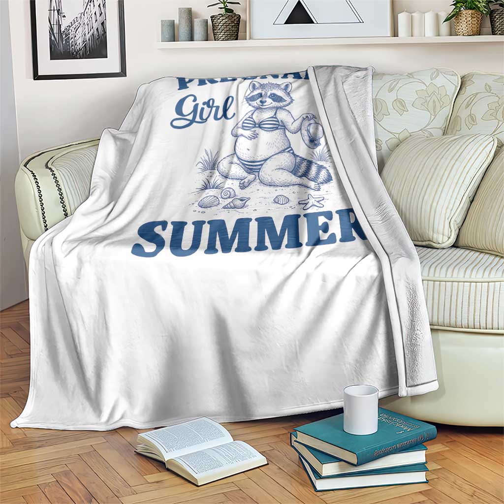 Raccoon Pregnancy Announcement Throw Blanket Summer Beach Mom To Be Gift