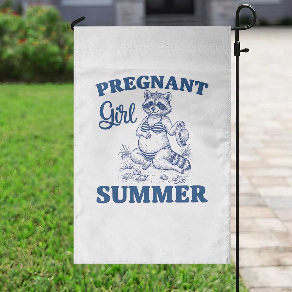 Raccoon Pregnancy Announcement Garden Flag Summer Beach Mom To Be Gift
