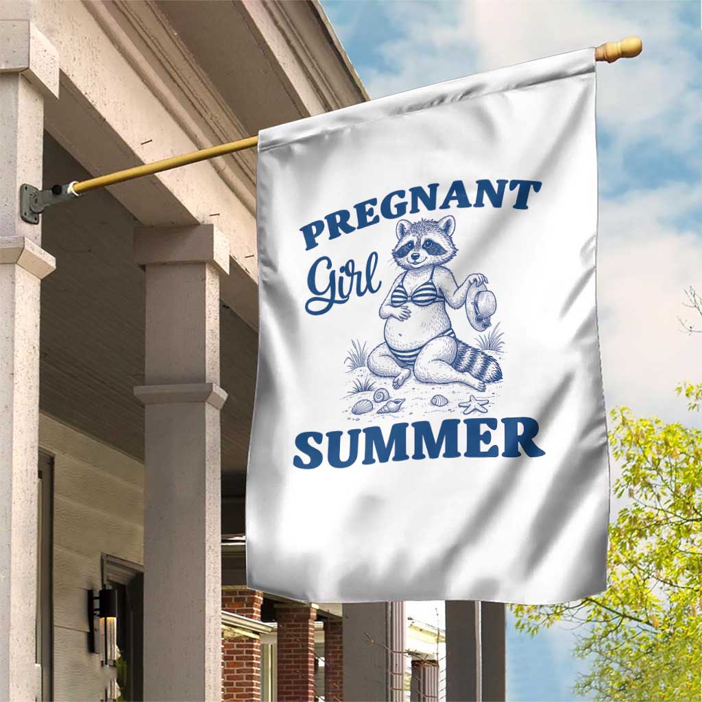 Raccoon Pregnancy Announcement Garden Flag Summer Beach Mom To Be Gift
