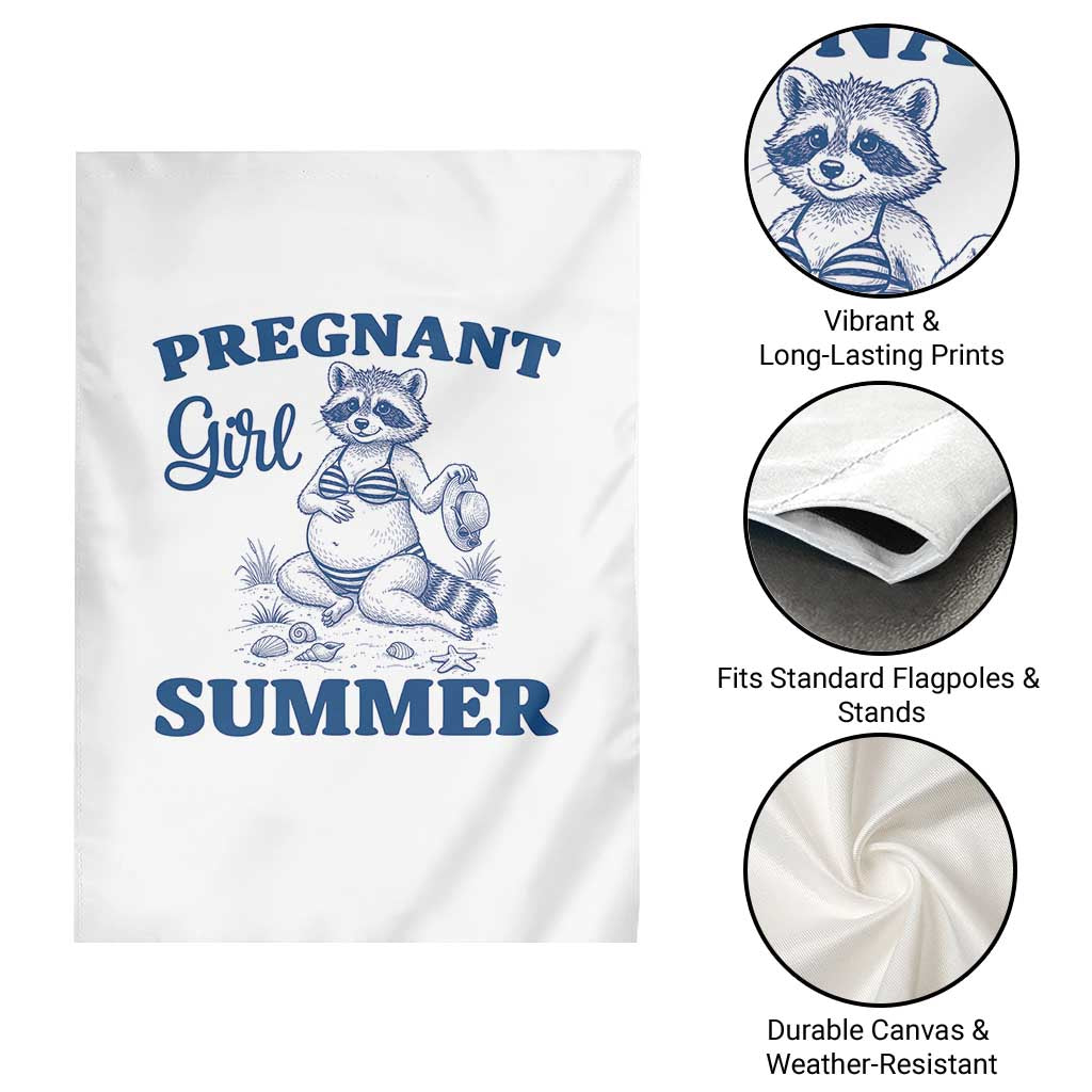 Raccoon Pregnancy Announcement Garden Flag Summer Beach Mom To Be Gift
