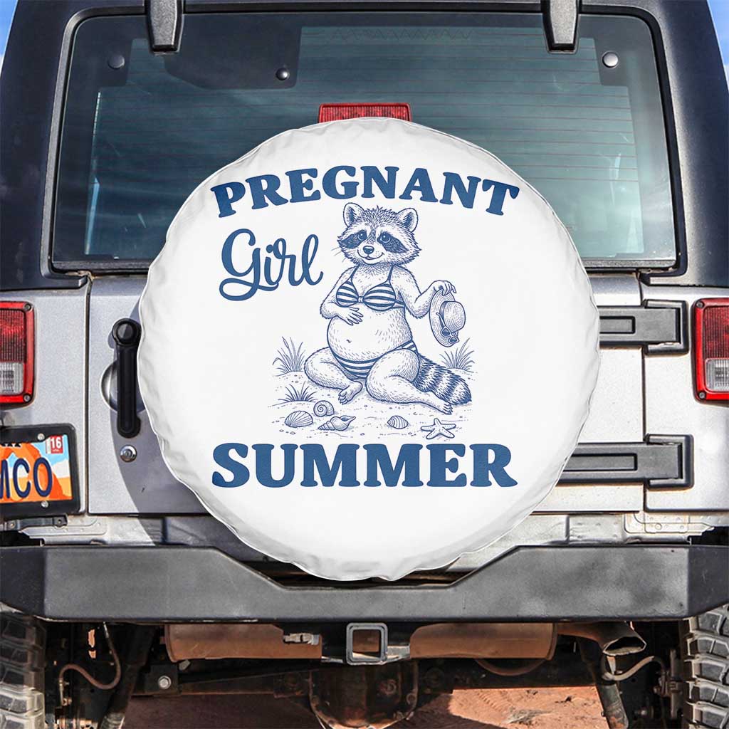 Raccoon Pregnancy Announcement Spare Tire Cover Summer Beach Mom To Be Gift