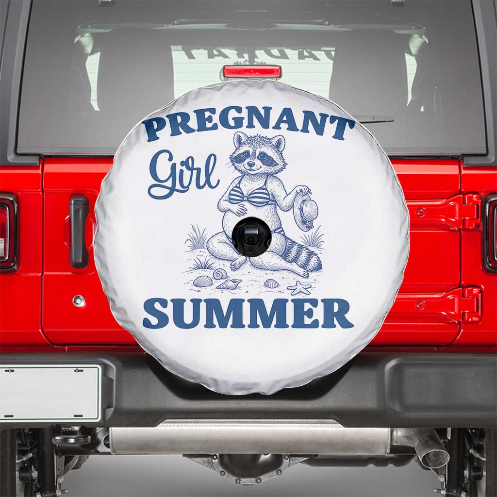 Raccoon Pregnancy Announcement Spare Tire Cover Summer Beach Mom To Be Gift
