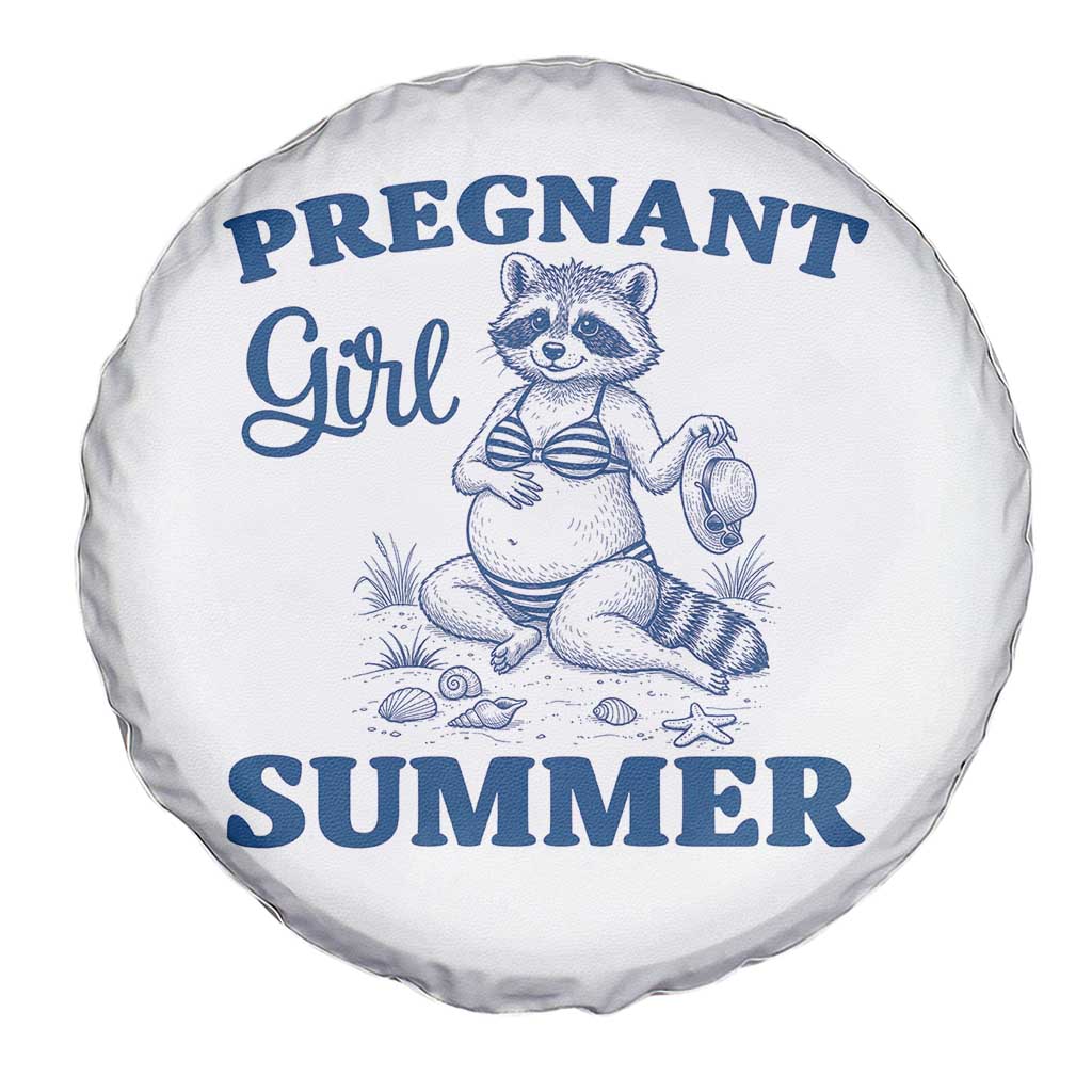 Raccoon Pregnancy Announcement Spare Tire Cover Summer Beach Mom To Be Gift