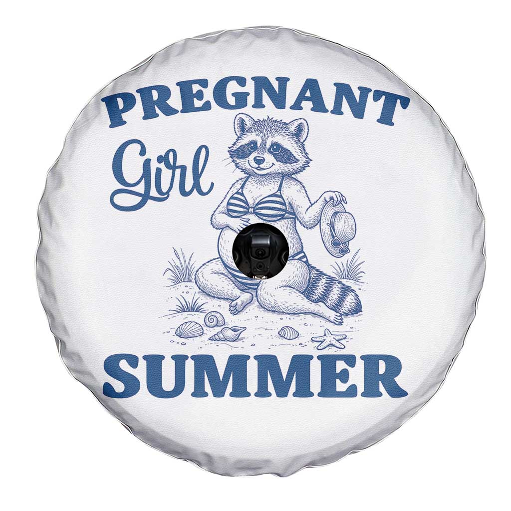 Raccoon Pregnancy Announcement Spare Tire Cover Summer Beach Mom To Be Gift