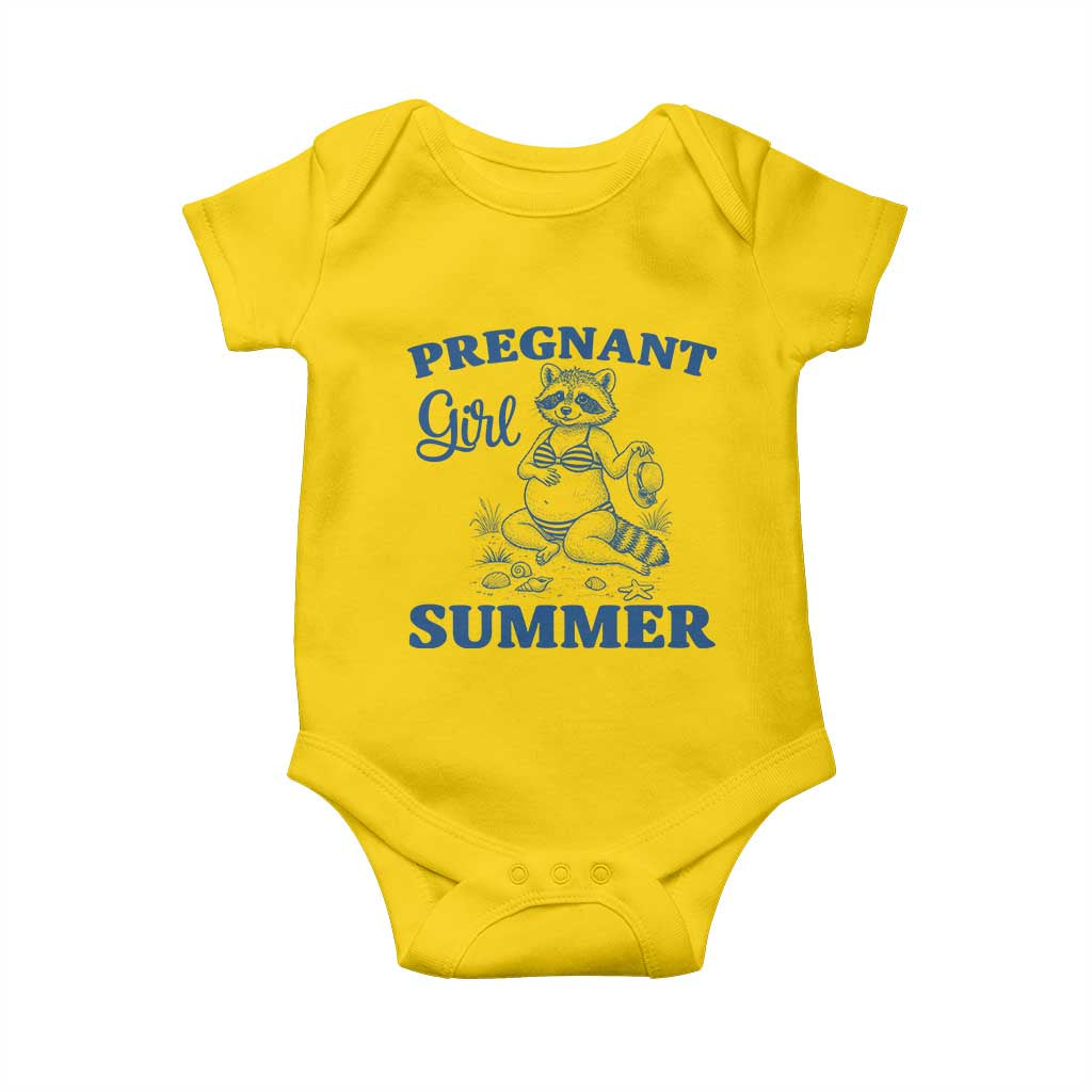 Raccoon Pregnancy Announcement Baby Onesie Summer Beach Mom To Be Gift