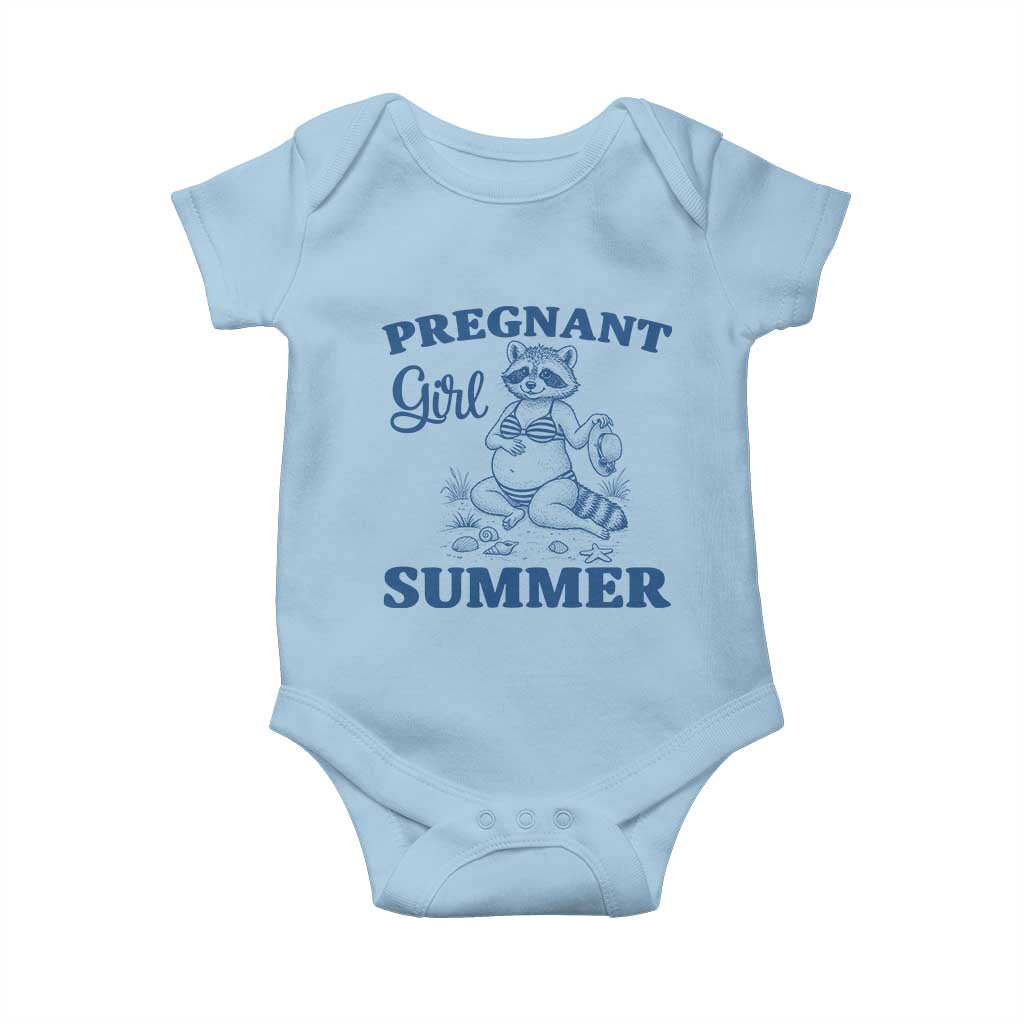 Raccoon Pregnancy Announcement Baby Onesie Summer Beach Mom To Be Gift
