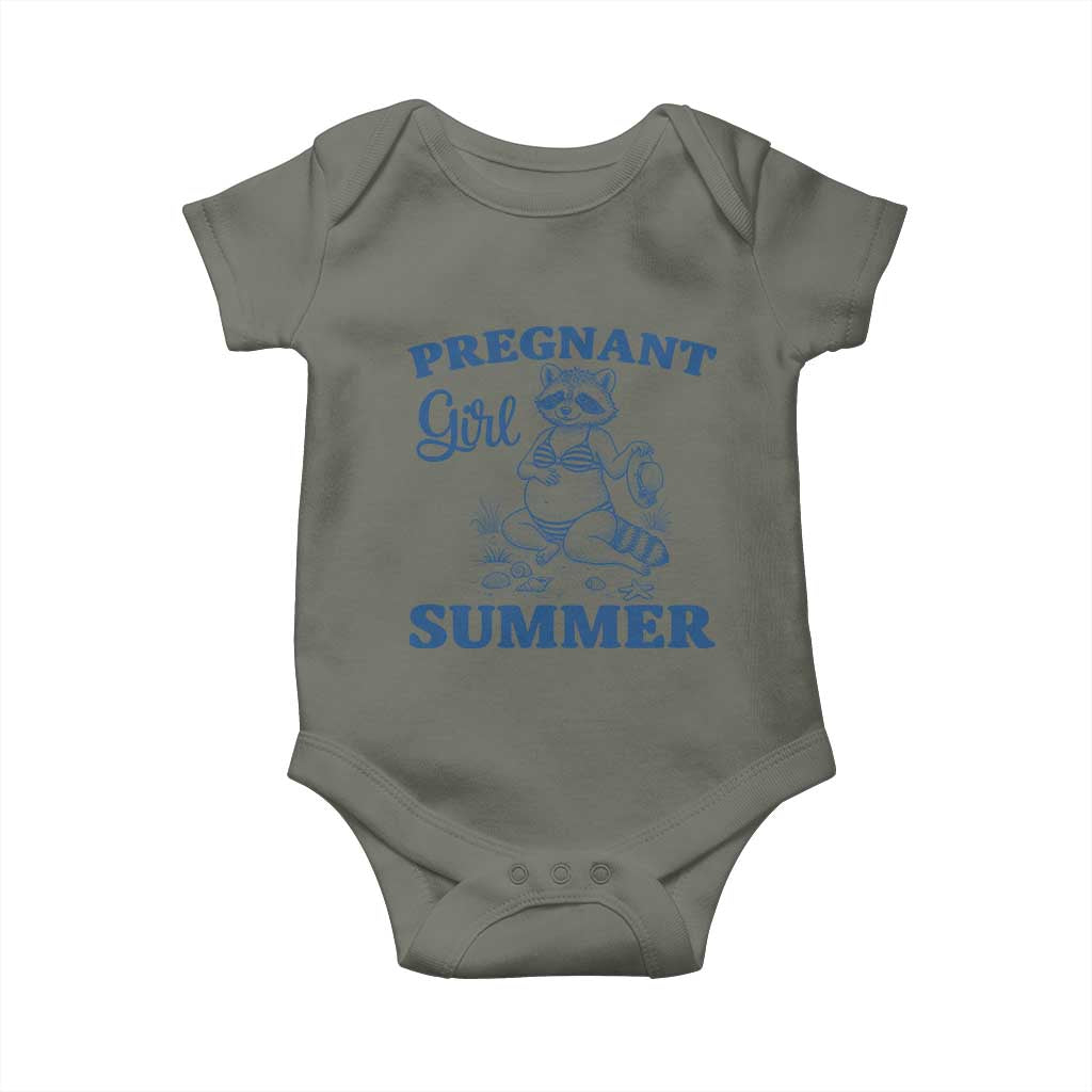 Raccoon Pregnancy Announcement Baby Onesie Summer Beach Mom To Be Gift