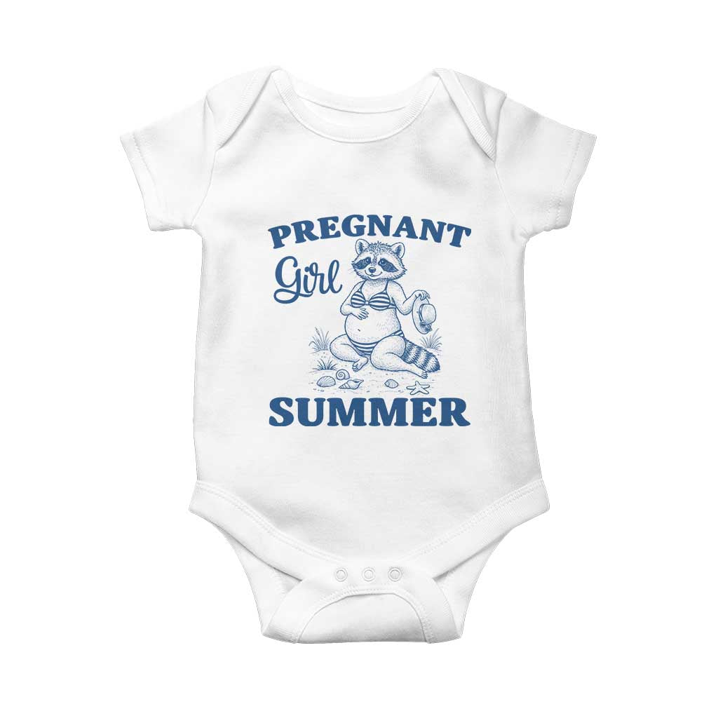 Raccoon Pregnancy Announcement Baby Onesie Summer Beach Mom To Be Gift
