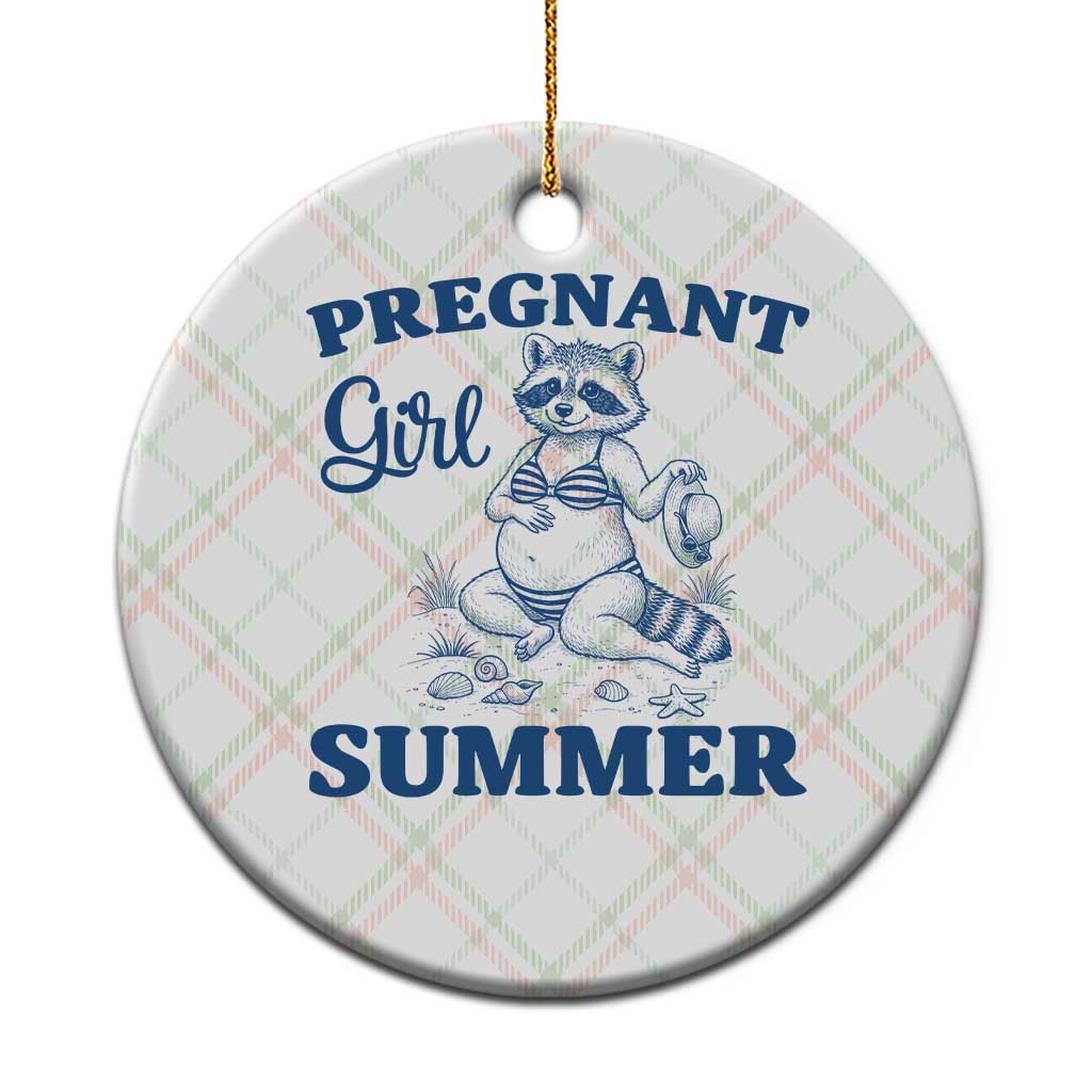 Raccoon Pregnancy Announcement Ceramic Ornament Summer Beach Mom To Be Gift