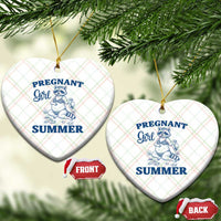 Raccoon Pregnancy Announcement Ceramic Ornament Summer Beach Mom To Be Gift