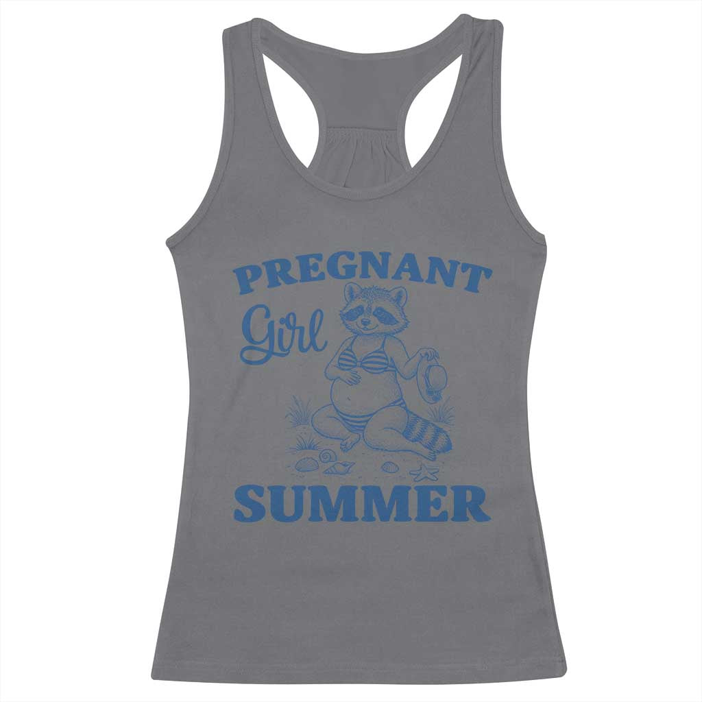 Raccoon Pregnancy Announcement Racerback Tank Top Summer Beach Mom To Be Gift