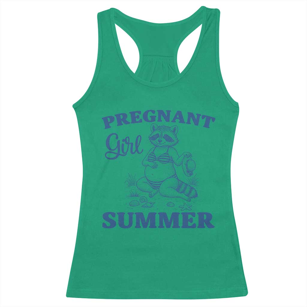 Raccoon Pregnancy Announcement Racerback Tank Top Summer Beach Mom To Be Gift