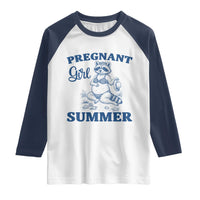 Raccoon Pregnancy Announcement Raglan Shirt Summer Beach Mom To Be Gift
