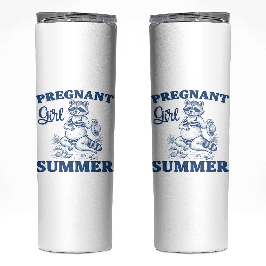 Raccoon Pregnancy Announcement Skinny Tumbler Summer Beach Mom To Be Gift