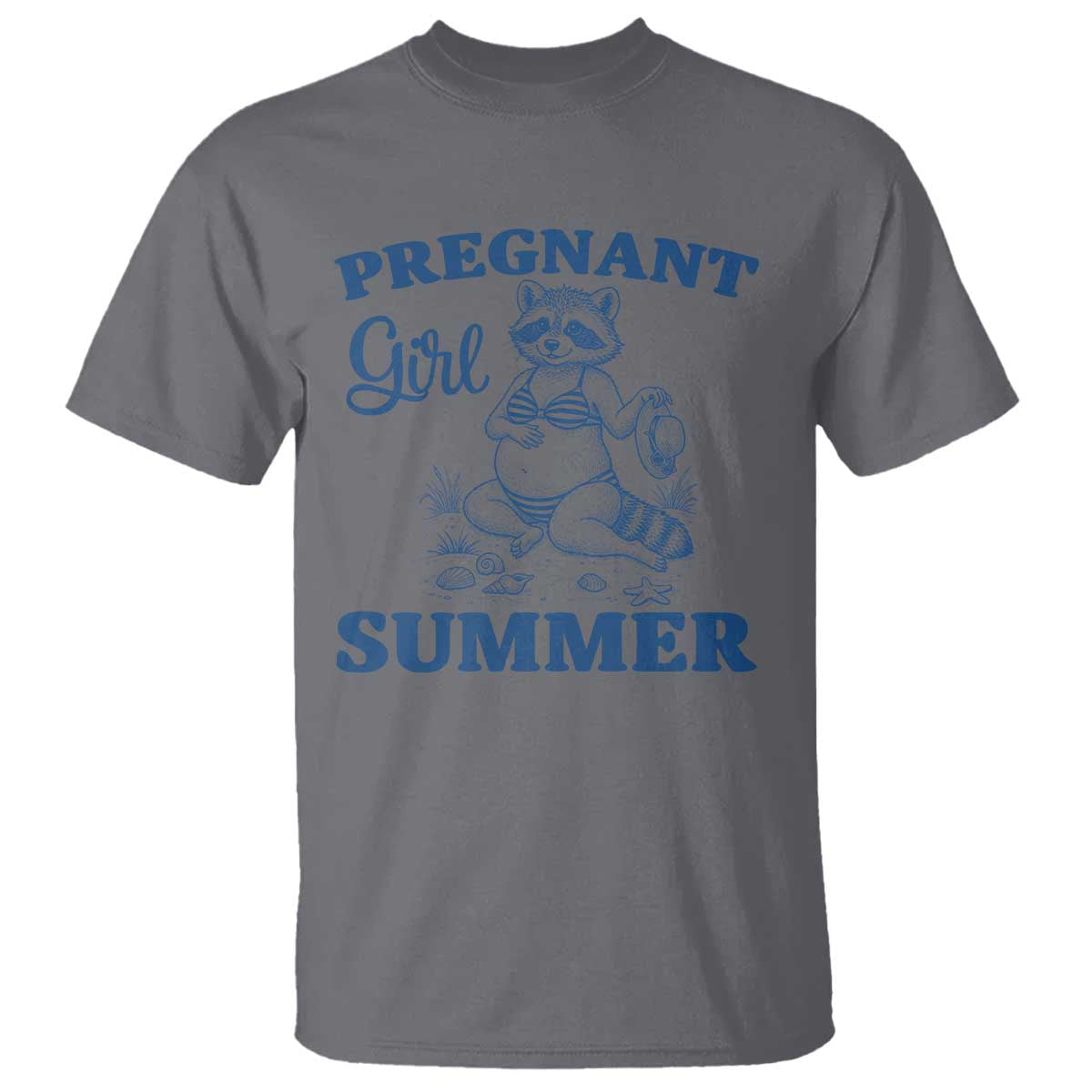 Raccoon Pregnancy Announcement T Shirt Summer Beach Mom To Be Gift