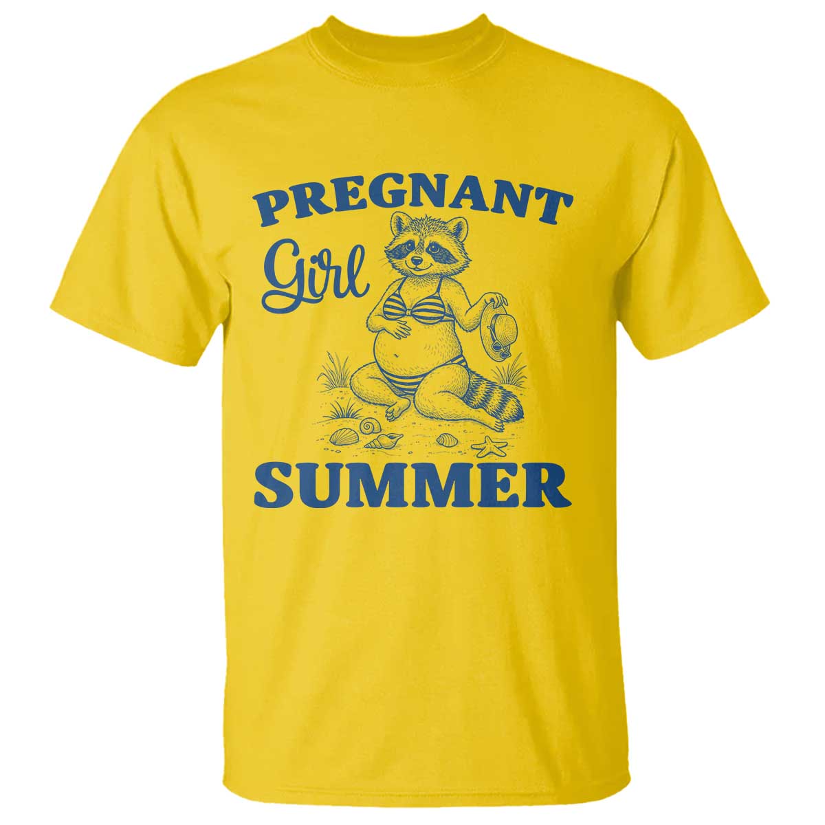 Raccoon Pregnancy Announcement T Shirt Summer Beach Mom To Be Gift