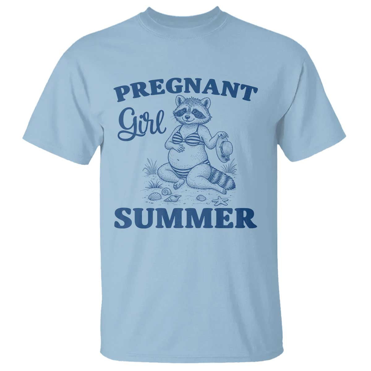 Raccoon Pregnancy Announcement T Shirt Summer Beach Mom To Be Gift