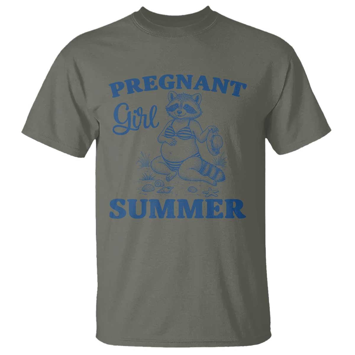 Raccoon Pregnancy Announcement T Shirt Summer Beach Mom To Be Gift