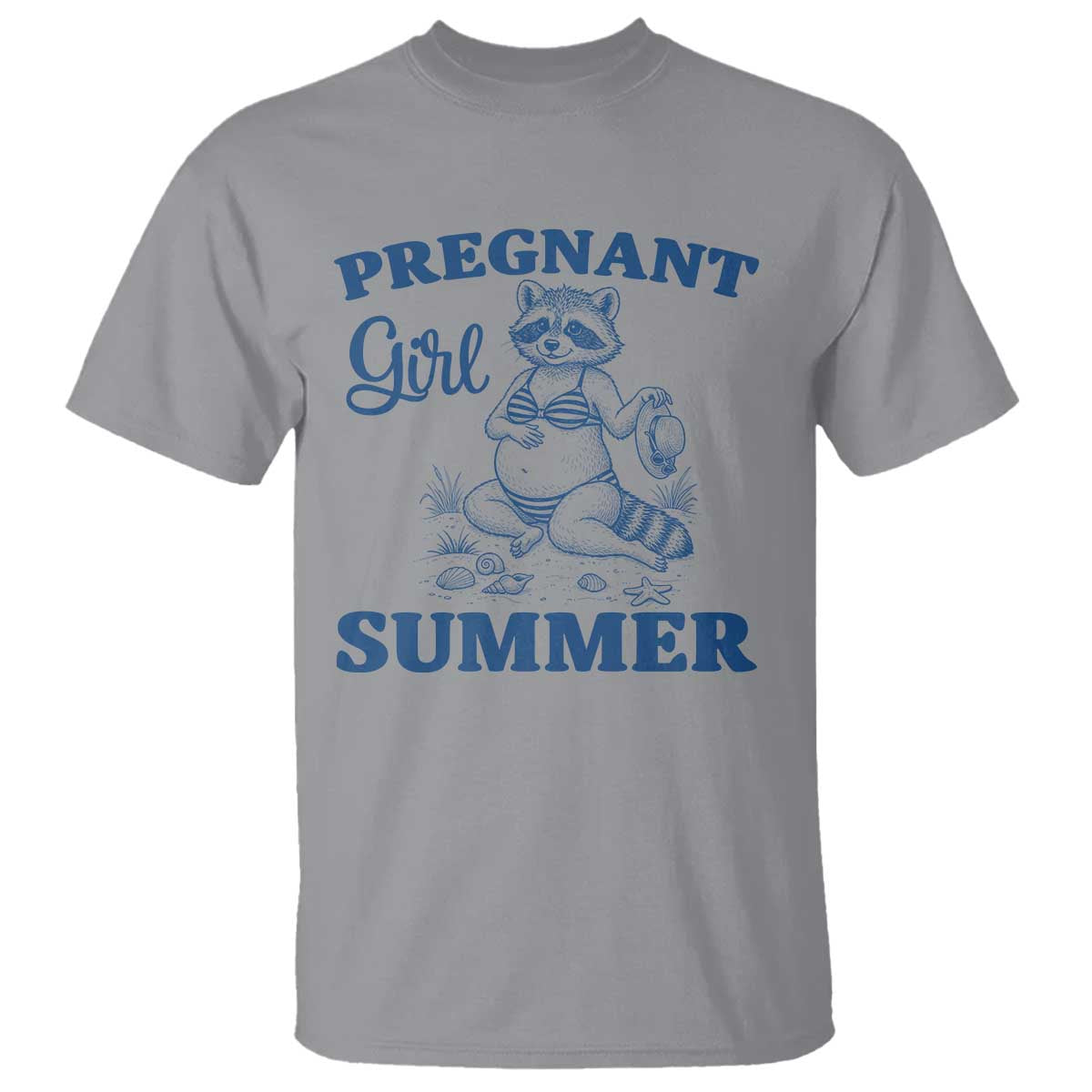 Raccoon Pregnancy Announcement T Shirt Summer Beach Mom To Be Gift