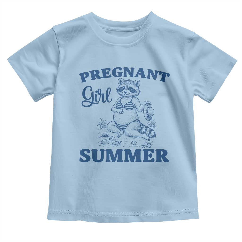 Raccoon Pregnancy Announcement Toddler T Shirt Summer Beach Mom To Be Gift