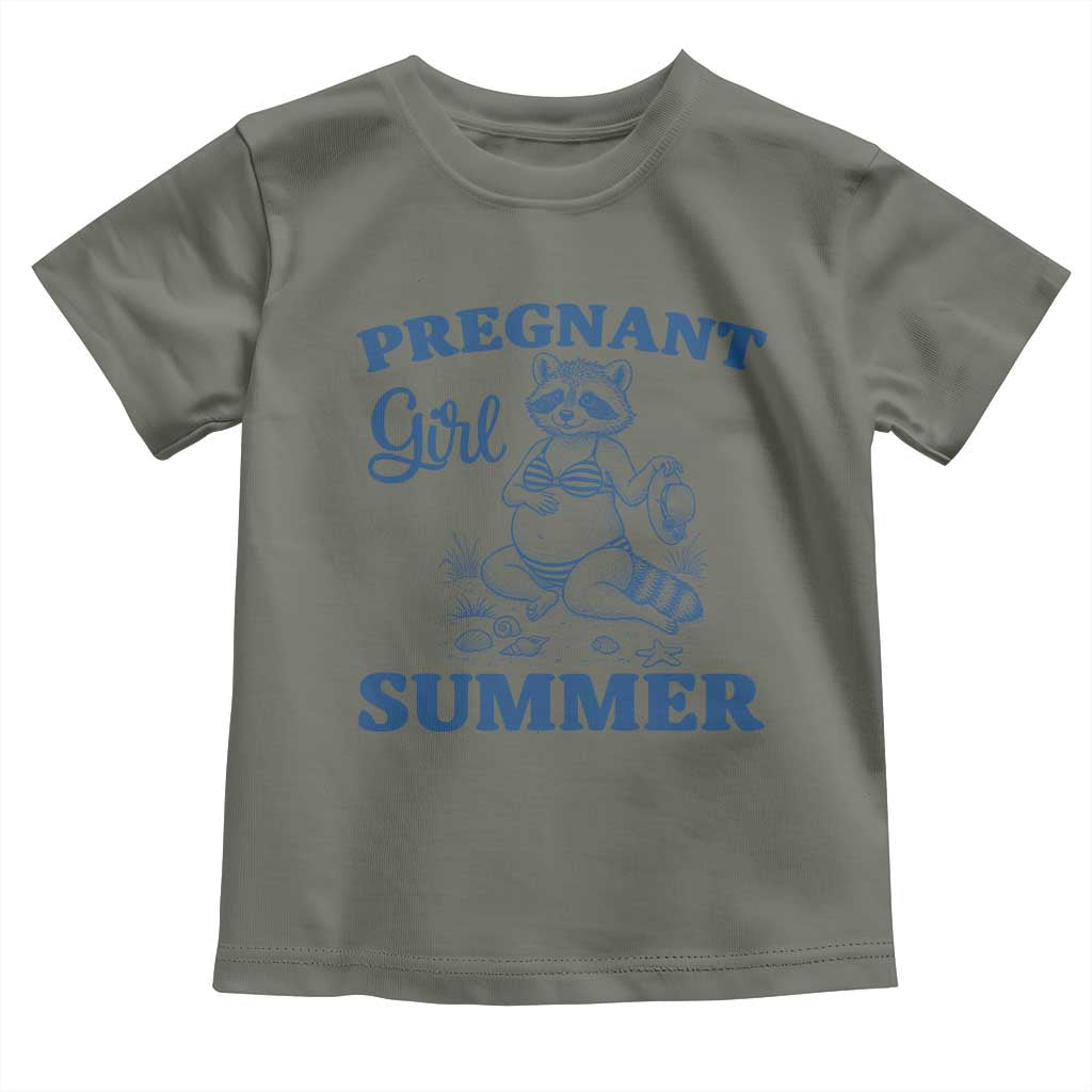 Raccoon Pregnancy Announcement Toddler T Shirt Summer Beach Mom To Be Gift