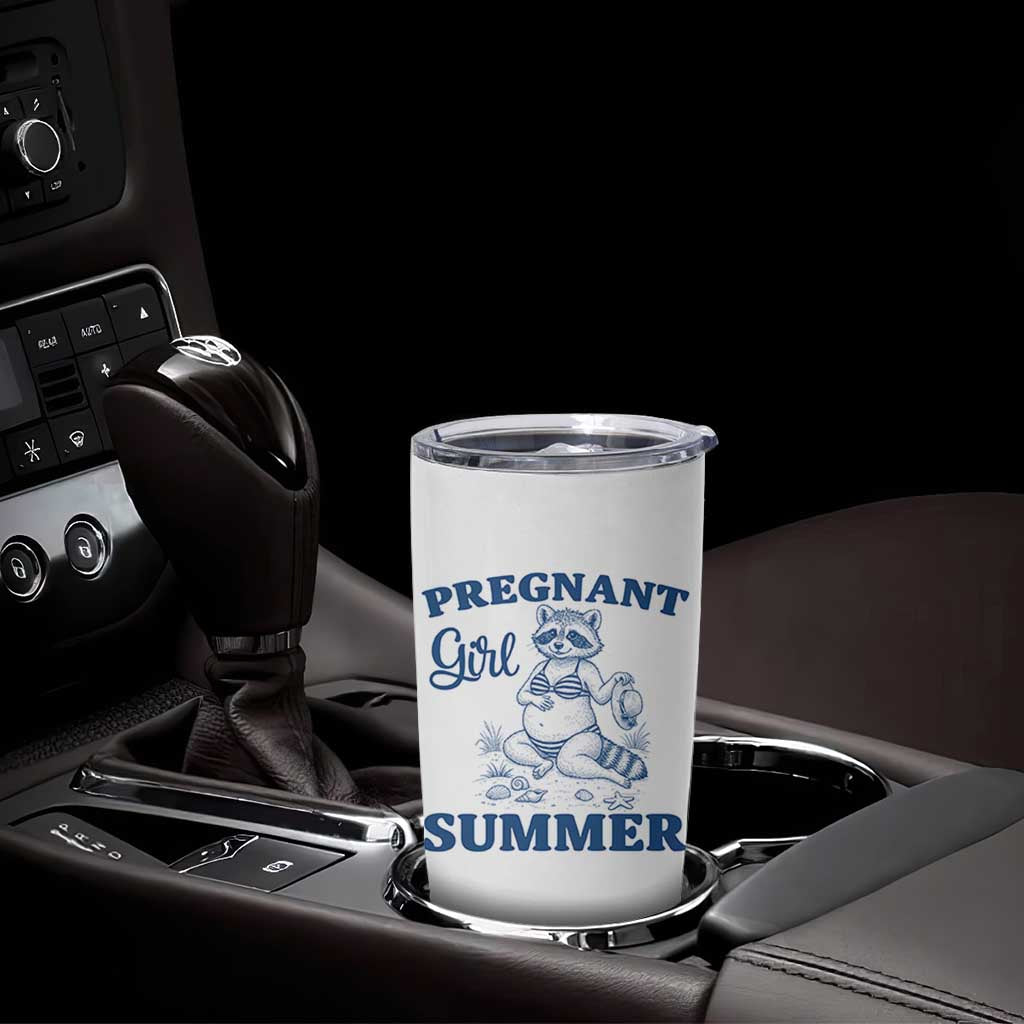 Raccoon Pregnancy Announcement Tumbler Cup Summer Beach Mom To Be Gift