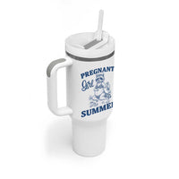 Raccoon Pregnancy Announcement Tumbler With Handle Summer Beach Mom To Be Gift