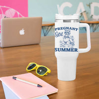 Raccoon Pregnancy Announcement Tumbler With Handle Summer Beach Mom To Be Gift