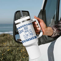 Raccoon Pregnancy Announcement Tumbler With Handle Summer Beach Mom To Be Gift
