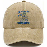 Raccoon Pregnancy Announcement Washed Cotton Baseball Cap Summer Beach Mom To Be Gift