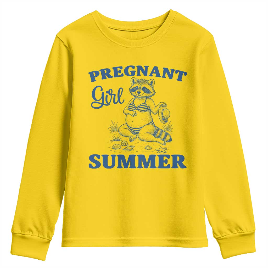 Raccoon Pregnancy Announcement Youth Sweatshirt Summer Beach Mom To Be Gift