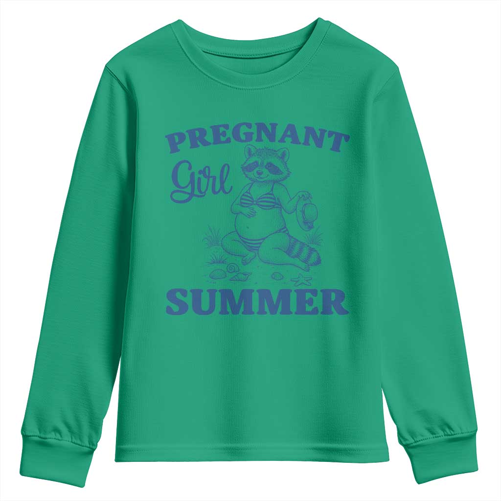 Raccoon Pregnancy Announcement Youth Sweatshirt Summer Beach Mom To Be Gift