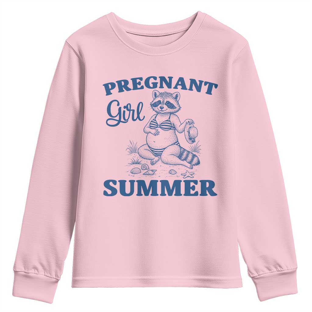Raccoon Pregnancy Announcement Youth Sweatshirt Summer Beach Mom To Be Gift