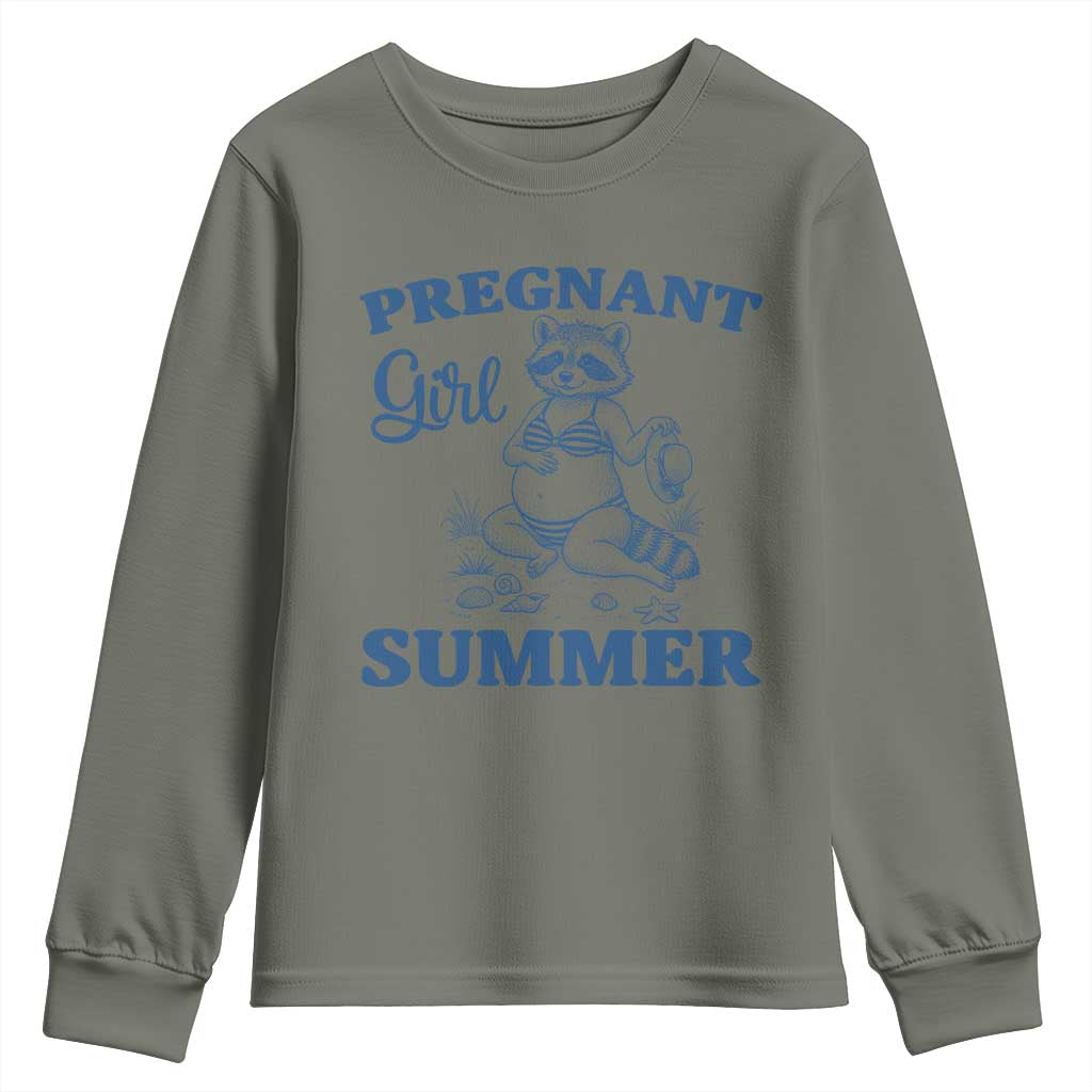Raccoon Pregnancy Announcement Youth Sweatshirt Summer Beach Mom To Be Gift