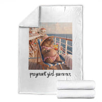 Summer Capybara Pregnancy Throw Blanket Baby Announcement Gift