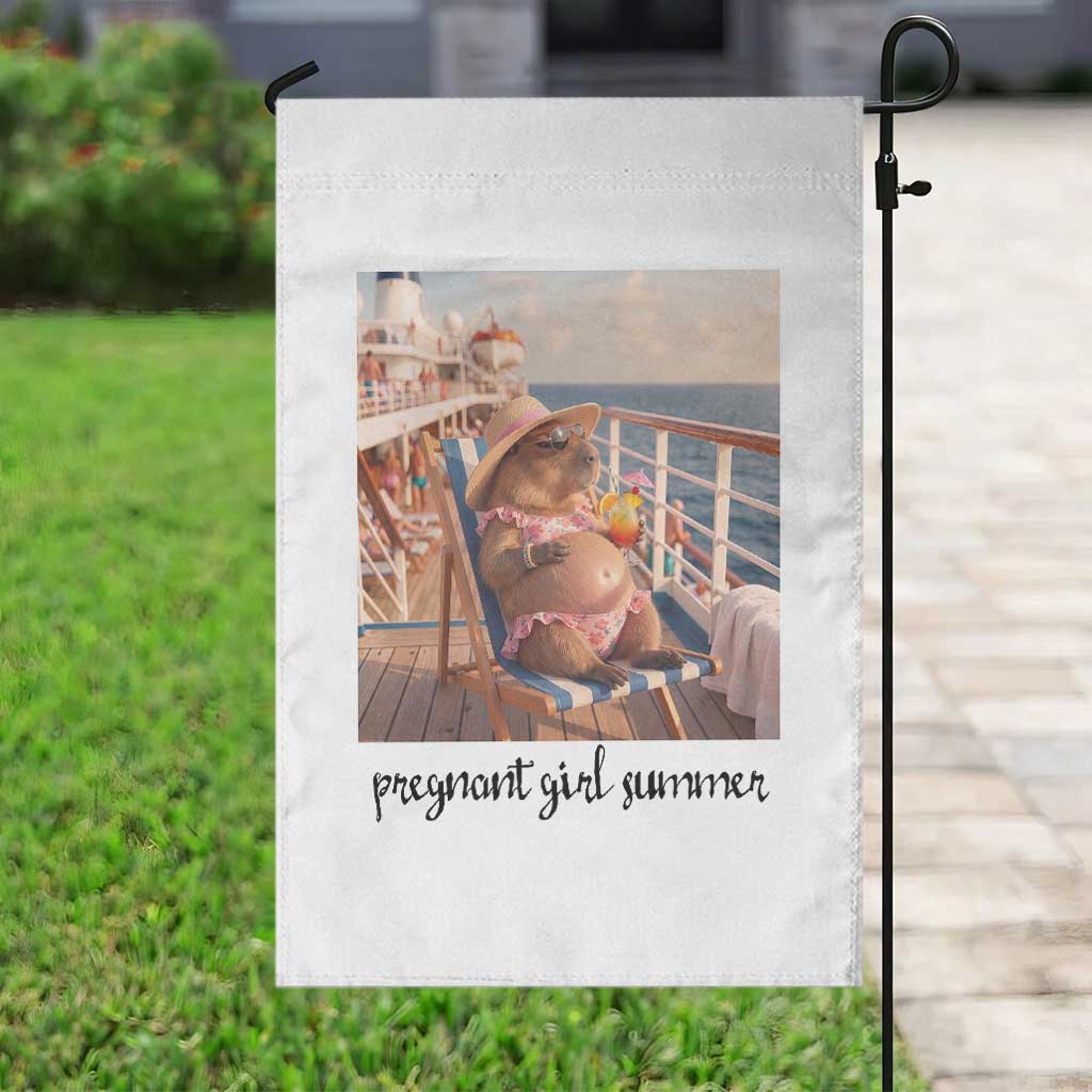 Summer Capybara Pregnancy Garden Flag Baby Announcement Gift