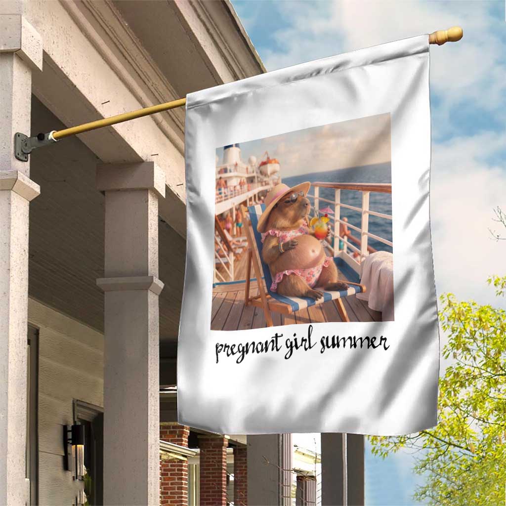 Summer Capybara Pregnancy Garden Flag Baby Announcement Gift