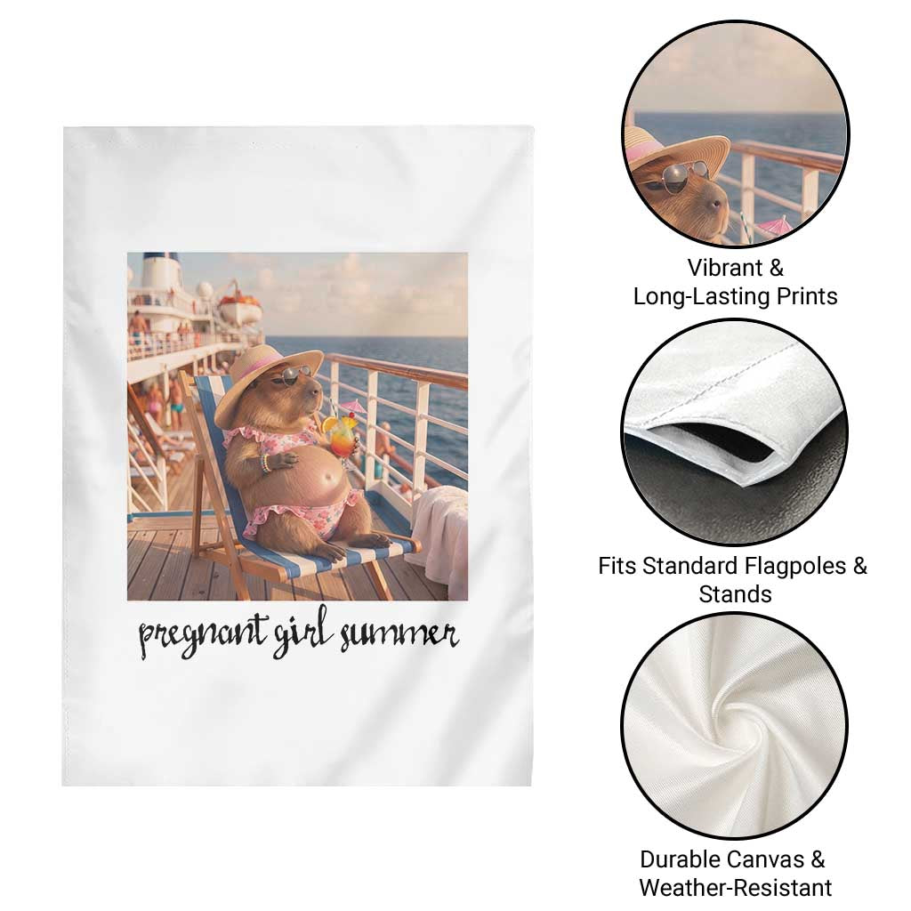 Summer Capybara Pregnancy Garden Flag Baby Announcement Gift