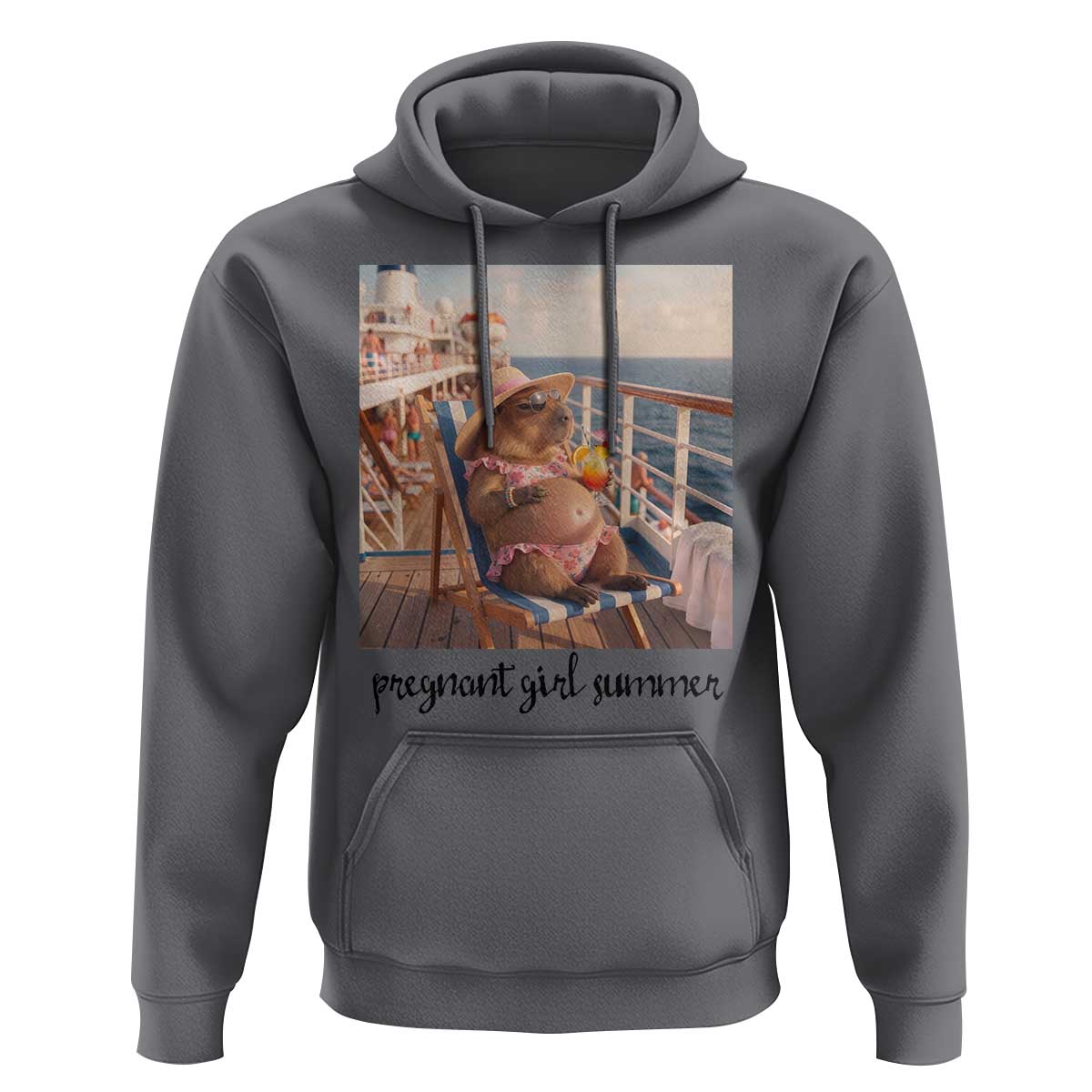 Summer Capybara Pregnancy Hoodie Baby Announcement Gift