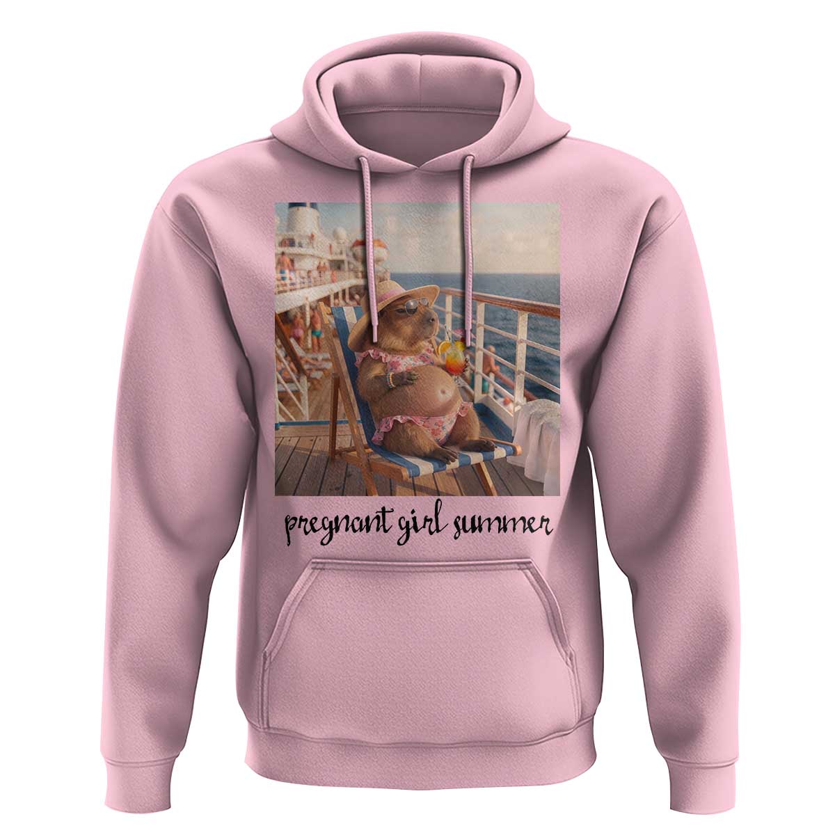 Summer Capybara Pregnancy Hoodie Baby Announcement Gift