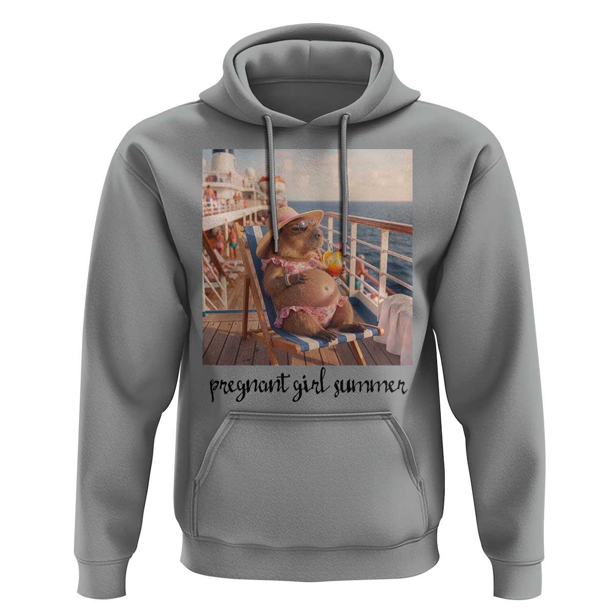 Summer Capybara Pregnancy Hoodie Baby Announcement Gift