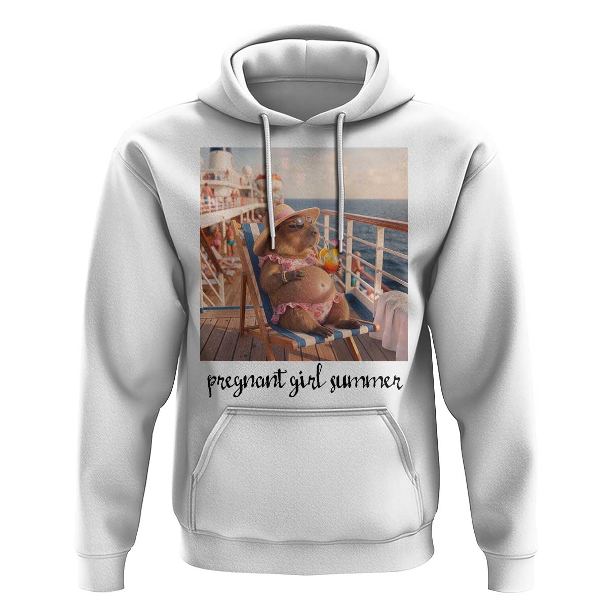 Summer Capybara Pregnancy Hoodie Baby Announcement Gift