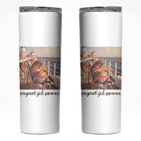 Summer Capybara Pregnancy Skinny Tumbler Baby Announcement Gift