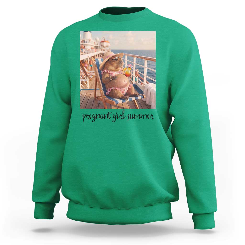 Summer Capybara Pregnancy Sweatshirt Baby Announcement Gift