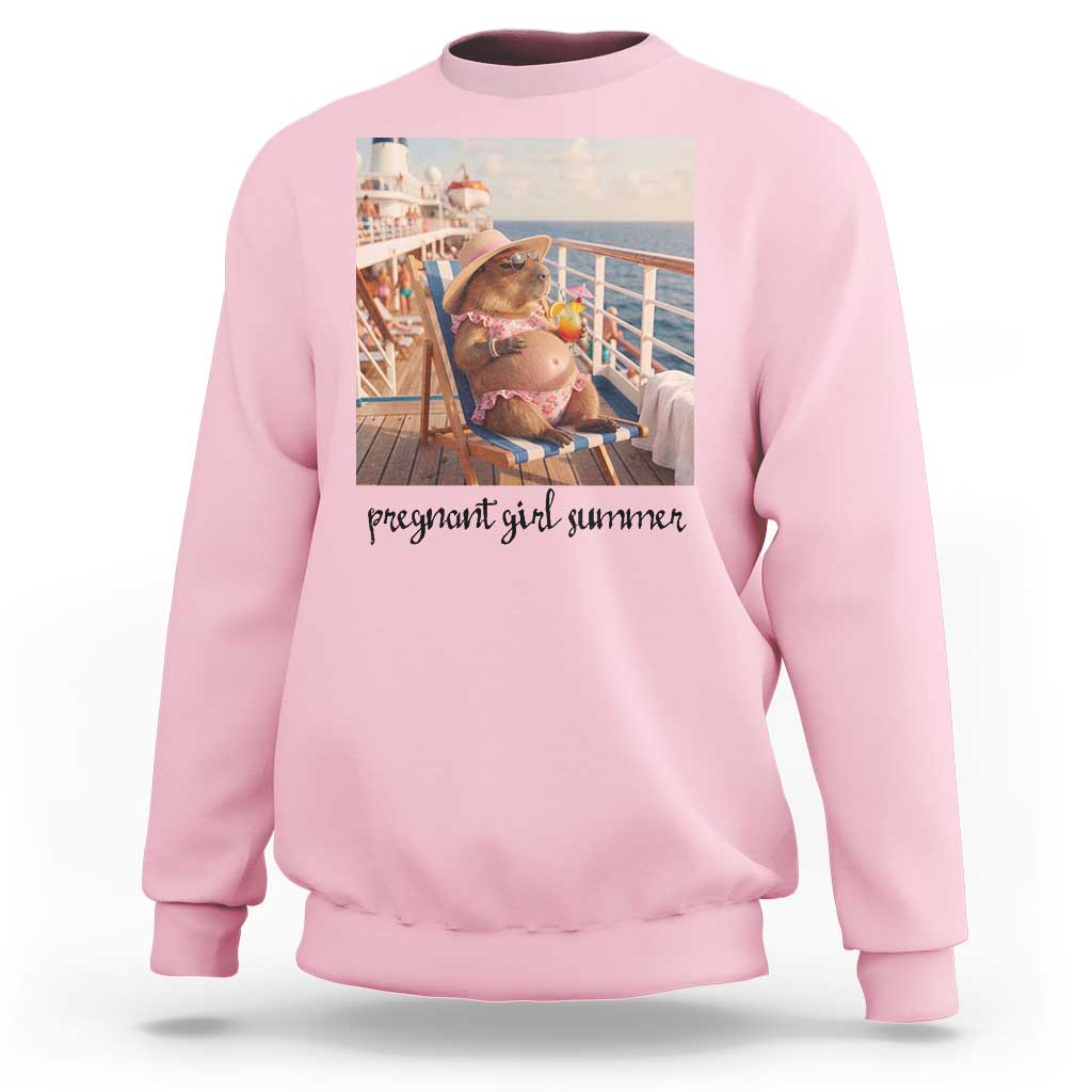 Summer Capybara Pregnancy Sweatshirt Baby Announcement Gift